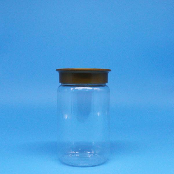 Buy cheap Transparent Sealed Candy Biscuit PET Plastic Nut Food Tall Round Jars Screw Caps from wholesalers