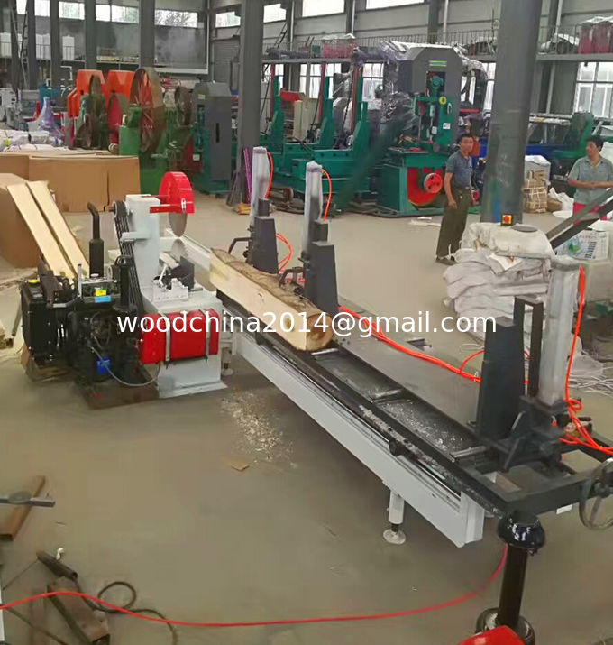 heavy duty twin blades saw mill log cutting circular rip saw with log carriage computerised control