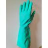 Buy cheap Solvent Resistance 13 Mil Green Nitrile Glove Chemical Protection Flocked Lining from wholesalers