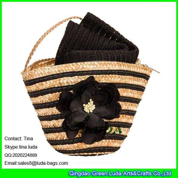 Buy cheap LUDA mini straw handbag fashoin stripe children shoulder straw bag from wholesalers