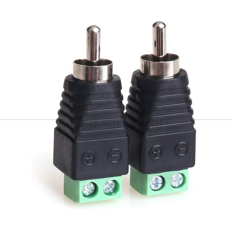 RCA Female Male to Screw Terminal AV Phono Solderless Plug Wire Connector Converter Audio Adapter