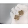 Buy cheap Round Diamonds Vintage 18K Gold Earrings Handmade For Wife / Girlfriend from wholesalers