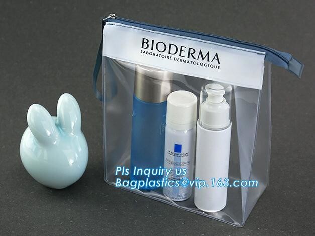 bag with slider for gift,cosmetics/document bag, cosmetic transparent PVC zipper bags, Heat Seal Bags With Slider Waterp