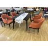 Buy cheap Gold Electroplating Feet Solid Wood Restaurant Chairs , Hotel Wood Leather Dining Chairs from wholesalers
