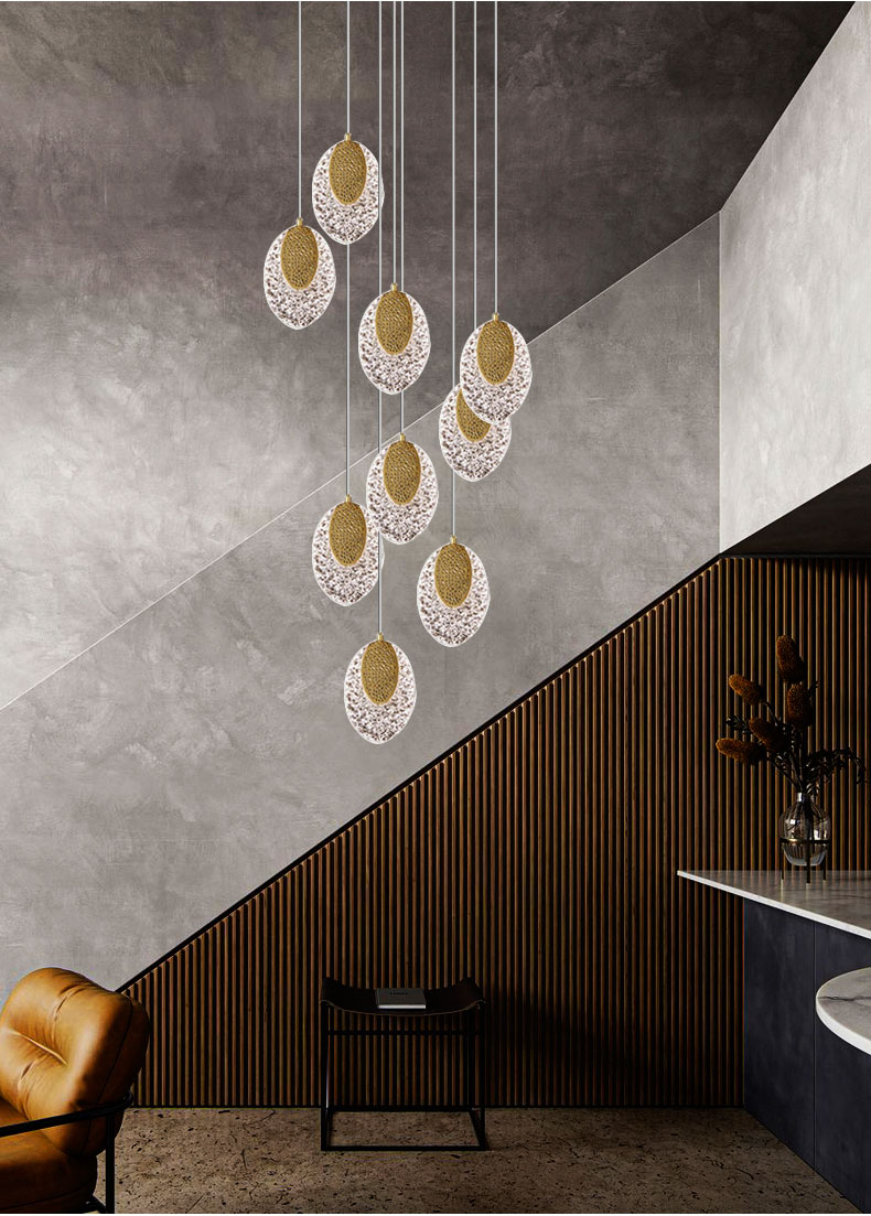 New LED acrylic chandelier modern staircase lighting lamps living room long Chandelier(WH-NC-77)