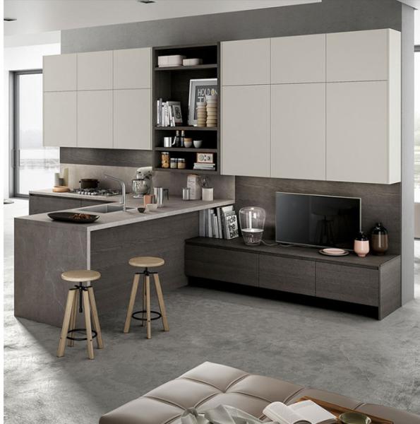 Buy cheap Sheet Metal Door Kitchen Modular Cabinet Plywood Carcase Quartz Countertop from wholesalers