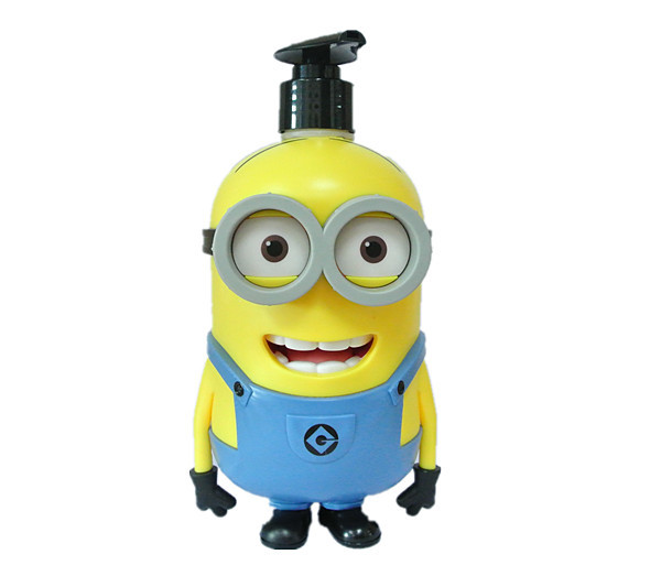 5 - 7 Inch Height Yellow Color Minions Cartoon Shampoo Bottle Made By PVC / ABS Material