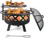31 X 31 X 17 Inches Outdoor Wood Burning Fire Pit Steel BBQ Grill Firepit