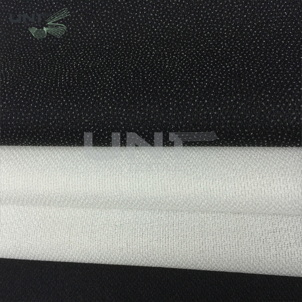 Black fusible interfacing Fabric Thermo Polyester Adhesive Bleach White