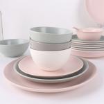 Wide Rim Colored Porcelain Dinnerware