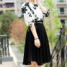 Buy cheap Fashion set contrast floral embroidery blouse skirt old ladies clothing 2018 fashion women long chiffon dress sale from wholesalers