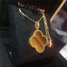 Buy cheap 1 Motif Tiger'S Eye 18K Gold Necklace VCARO49L00 Yellow Color With Flower Shape from wholesalers