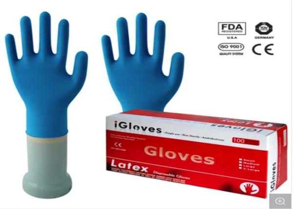 CE Approval Disposable Medical Gloves 100% Natural Latex Materials S / M / L /
