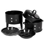 3 in 1 Outdoor Portable Charcoal BBQ Grill Smoker with Metal/Cold Rolled Steel
