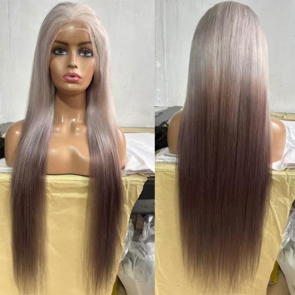 New Wig Female European And American Fashion Gradient Color In Long Straight