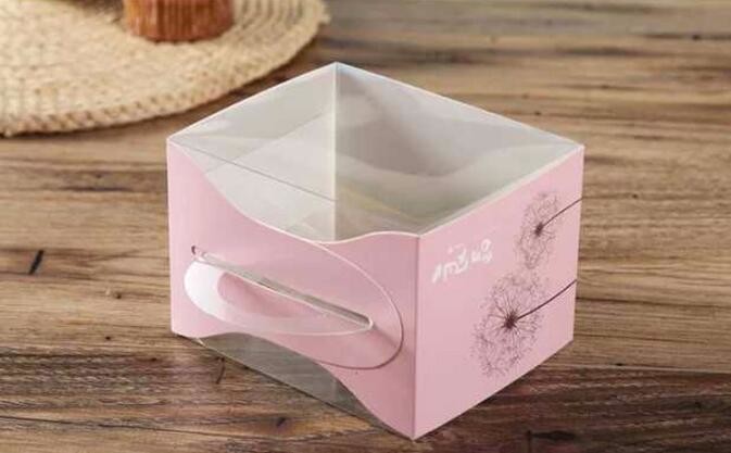 economy Cupcake Box White Window Cake Box customized Wedding Cake Box,6inch in stock PET Plastic Clear birthday Cake Box