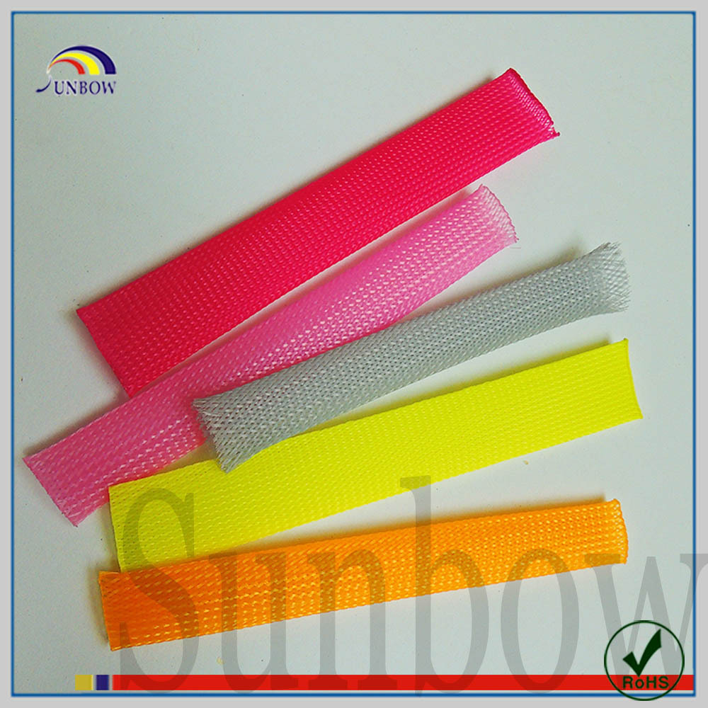 Wear resistant Flat lay width 6mm Flexible PET expandable electric cable protective sleeve