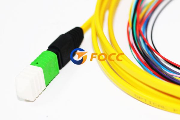 Buy cheap Yellow 12 Cores Fiber Optic Singlemode MPO Ribbon Cable High Density from wholesalers