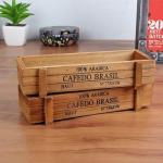 potting pots Wood Planter Box Wooden Succulent Planter Decorative 2 Pcs