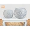 Buy cheap Wavy Pattern Glossy White Fiberglass Centerpiece Table Vases Ball Shape from wholesalers