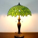 Buy cheap Green Leaf Stained Glass Crystal Table Light Reading Light Stained Glass Table Lamp For Living Room Indoor Bedroom Light from wholesalers
