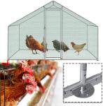 Chicken Cage Run Walk in Cage Poultry Pet Coop for Rabbit Hen House Pen Metal