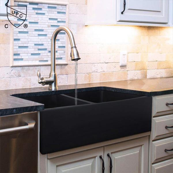 Buy cheap 33 Inch Drop In Matte Black Bathroom Farmhouse Sink Double Bowl Kitchen from wholesalers