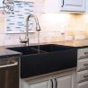 Buy cheap 33 Inch Drop In Matte Black Bathroom Farmhouse Sink Double Bowl Kitchen from wholesalers