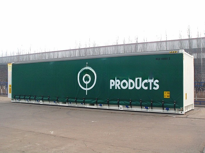 12192 x 2550 x 2896 mm High Cube 40ft Shipping Container with PVC Curtain Side Door