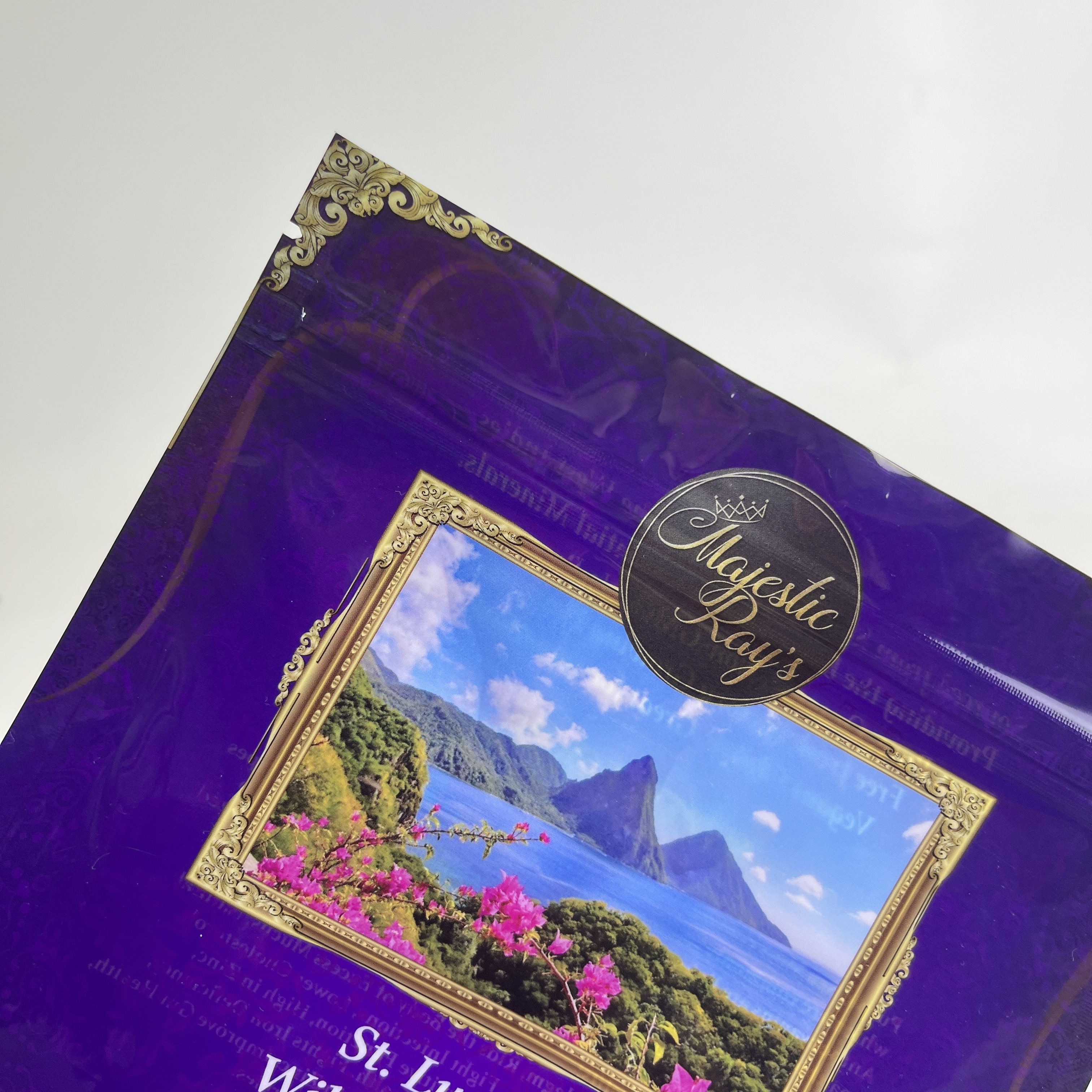 Custom Printed Glossy Finish Stand Up Pouches Food Grade Stand Up Zipper Bags for Seamoss Food Packaging Bags