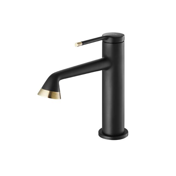 Buy cheap Matt Black Basin Mixer Faucet Bathroom Brass Cold Hot Water Mixer from wholesalers