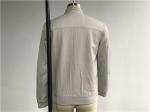 Light Grey Mens PU Jacket / Pleather Biker Jacket With Nylon Zip Through TW67655