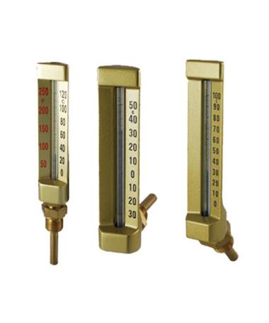 50mm 100mm Glass Bimetallic Thermometer Gauge Aluminum Body Golden Plated V