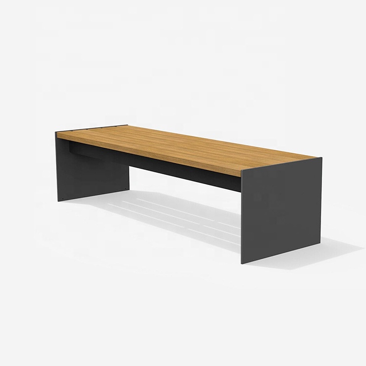 2020 New Design Metal Frame Wooden Seating Customized Park Bench Public Waiting Bench