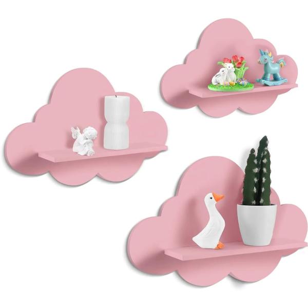 Buy cheap Wavy Floating Wooden Shelves Cute Cloud Shelves Daisy Flower Plant Wall Shelf Kawaii Danish Room Decor from wholesalers