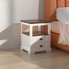 Buy cheap White Wooden Nightstand with Drawers in Bedroom from wholesalers