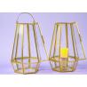 Buy cheap Hexagon portable glass wind lamp handle Europe decoration creative home glass greenhouse glass craft wind lamp from wholesalers