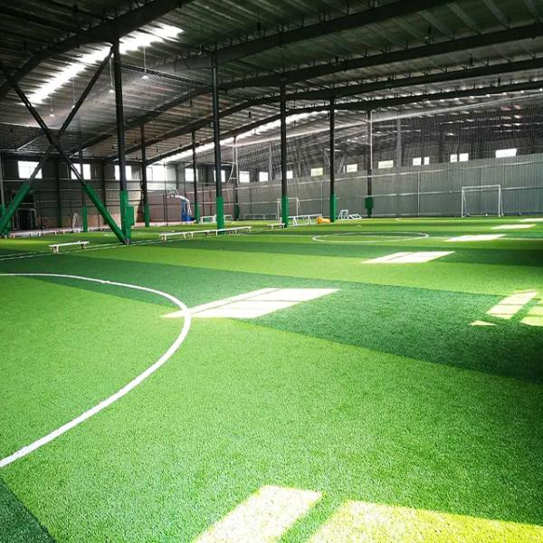 Green And Customized Artificial Grass PE PP Construction For Stunning Outdoor
