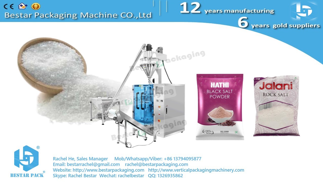 2kg salt gusset pouch weighing packaging machine with TTO printer BSTV-450DZ