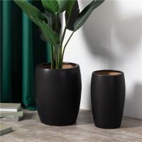 Buy cheap Hot sale desktop decoration black tall succulent plant pots custom logo ceramic product