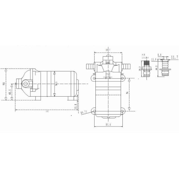 FLOWMASTER SDP-80B DC 24V Electric Diaphragm Pump High Pressure 80PSI 5.8LPM Agricuture Electric Sprayer, RV, Marine