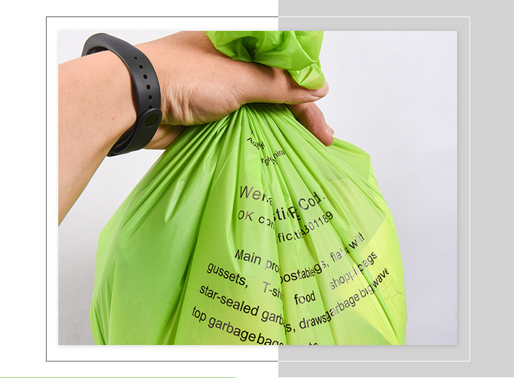 Certificate OK Compost 100% Compostable Biodegradable Cornstarch Garbage Bags Made