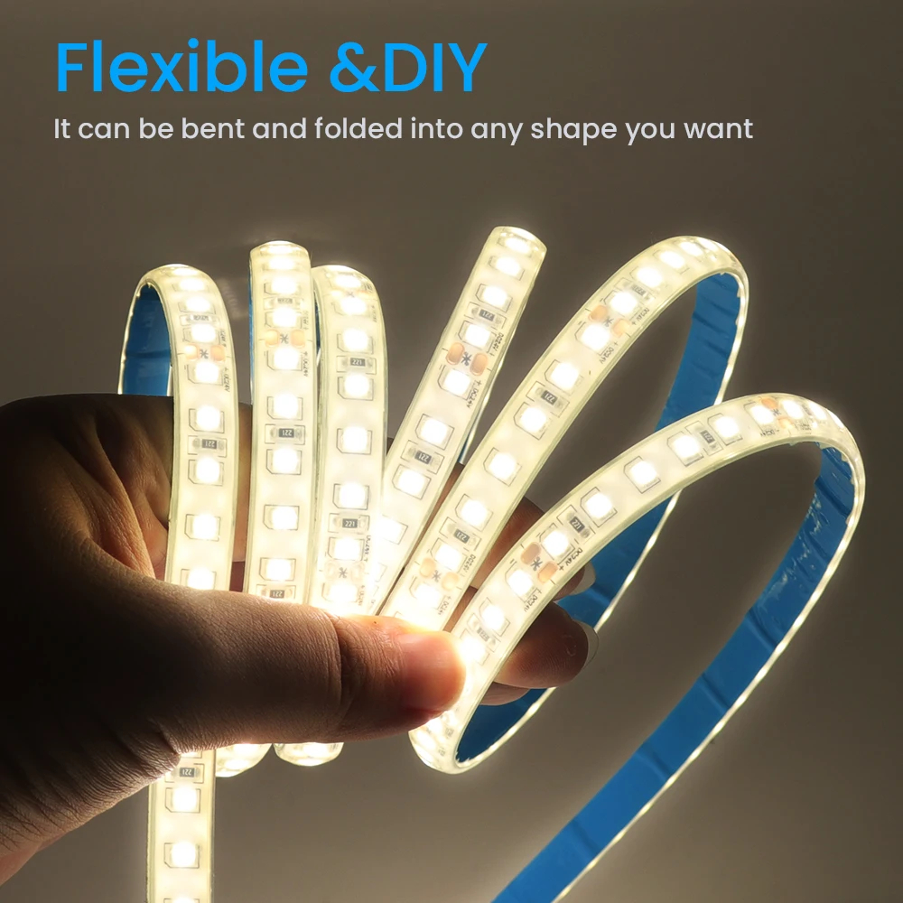 Waterproof IP65 2835 LED Strip 3000K 4500K 6500K Lights 115lm/w Working Time 50000 Hours
