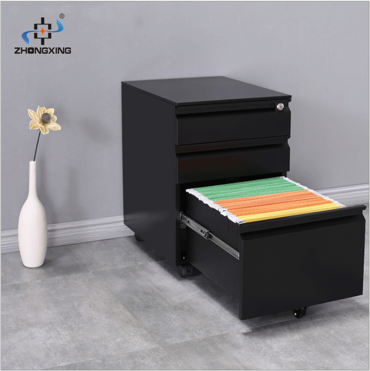 3 Drawers 0.6mm Office Filing Cabinets Cold Rolled Steel