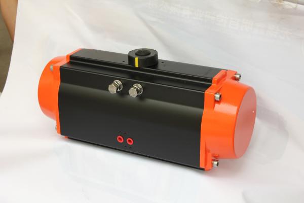 Buy cheap valves pneumatic rotary rack and pinion actuator black body orange caps colour from wholesalers