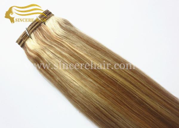 Buy cheap 55 CM Piano Straight Hair Extensions Weft - 22" Silk Straight Piano Color Remy Human Hair Weft Extension For Sale from wholesalers