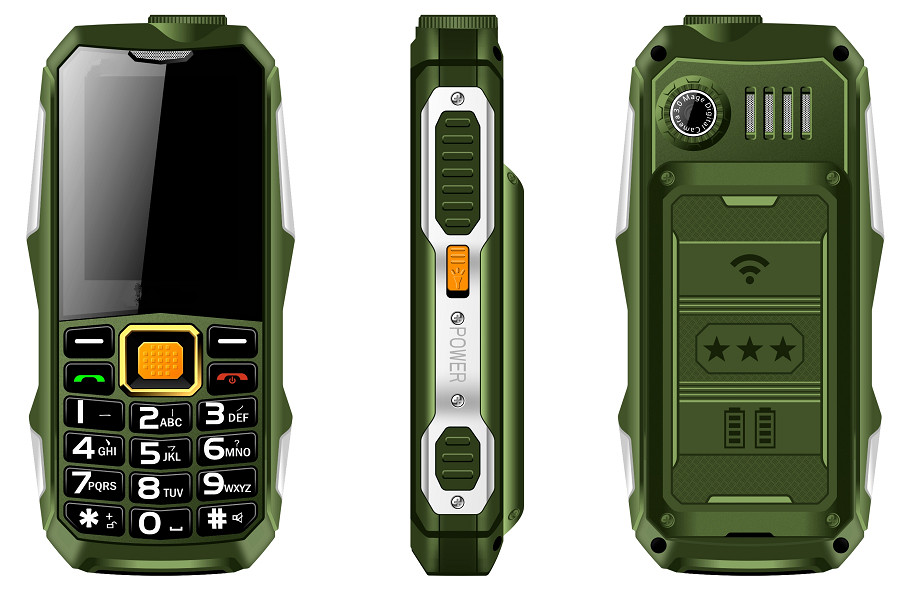 2.4inch Wholesale OEM Big Speaker Big Torch Power Bank Mobile Phone feature phone rugged phone