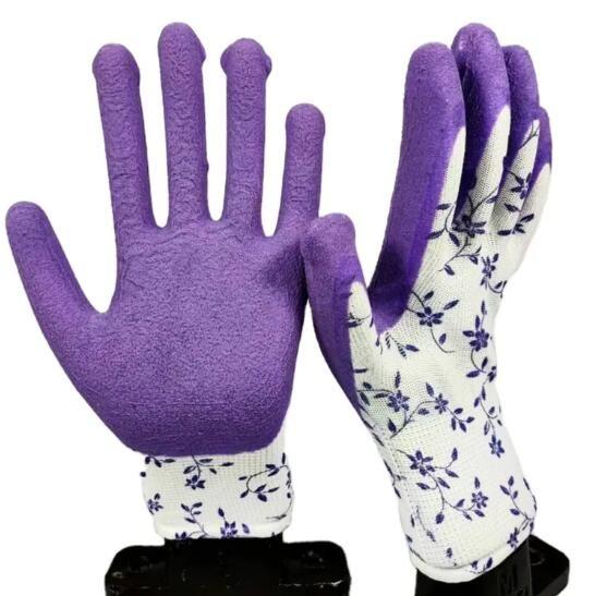 Buy cheap Gardening Soft Foam Latex Coating Gloves Purple Thermal Latex Coated Gloves from wholesalers
