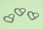 20mm Decorative Clothing Buttons Heart Shaped Bright Silver Multiapplication