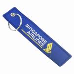 Singapore Airlines Custom Embroidered Key Fob Reinforced Edge For Aviation